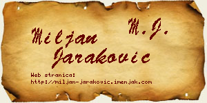 Miljan Jaraković vizit kartica